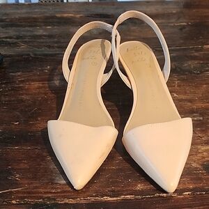 Banana Republic Cream Pointed Toe Slingback Heels